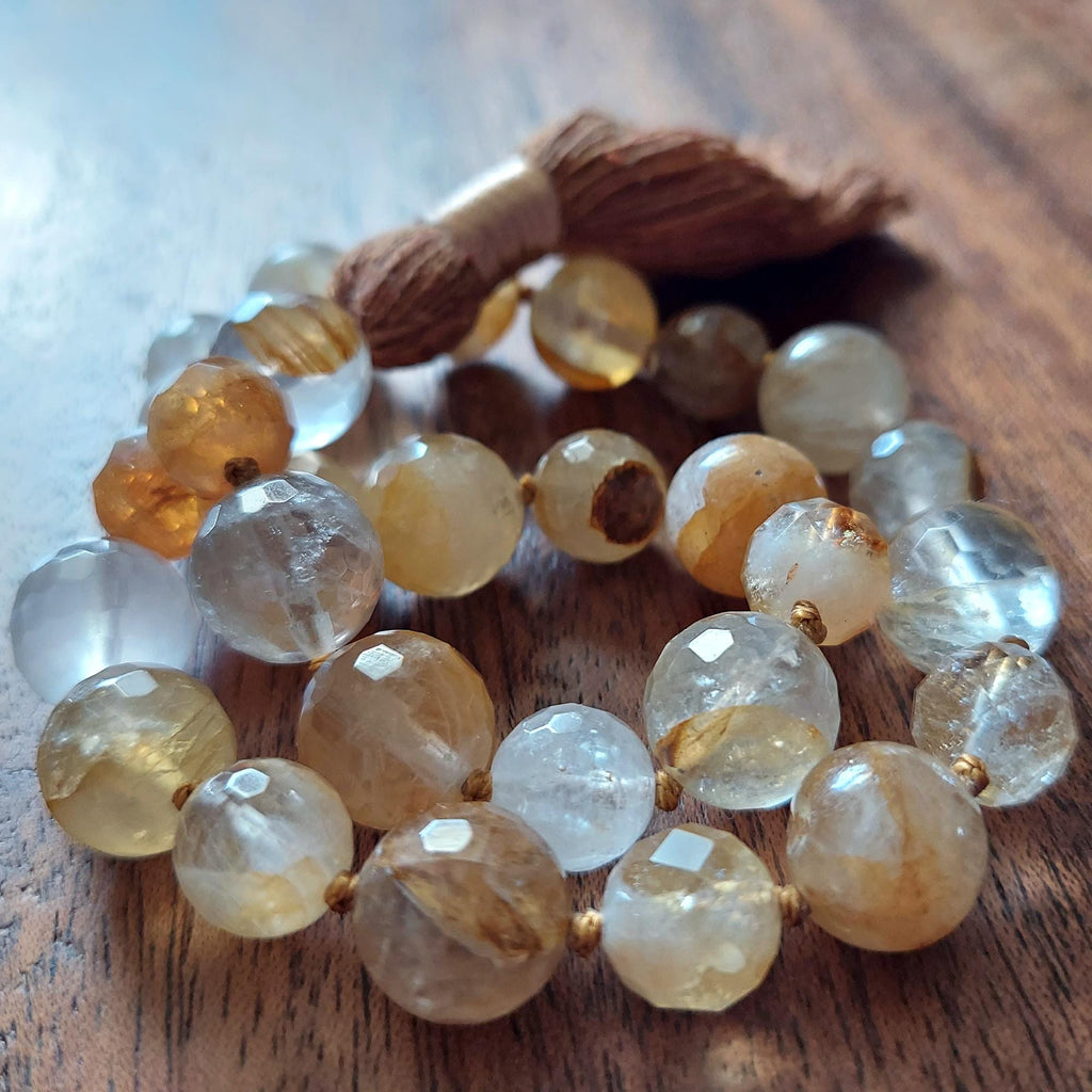 Golden Light Pocket Mala with Golden Healer Quartz