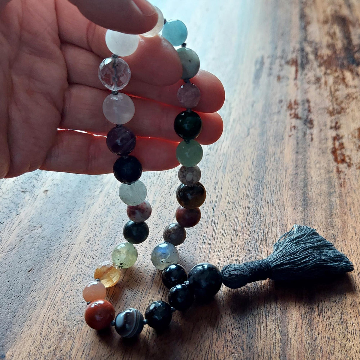 Rainbow Dragon Pocket Mala with 27 Chakra Stones