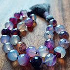 Violet Stillness Pocket Mala with Faceted Purple Agate