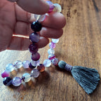 Violet Stillness Pocket Mala with Faceted Purple Agate