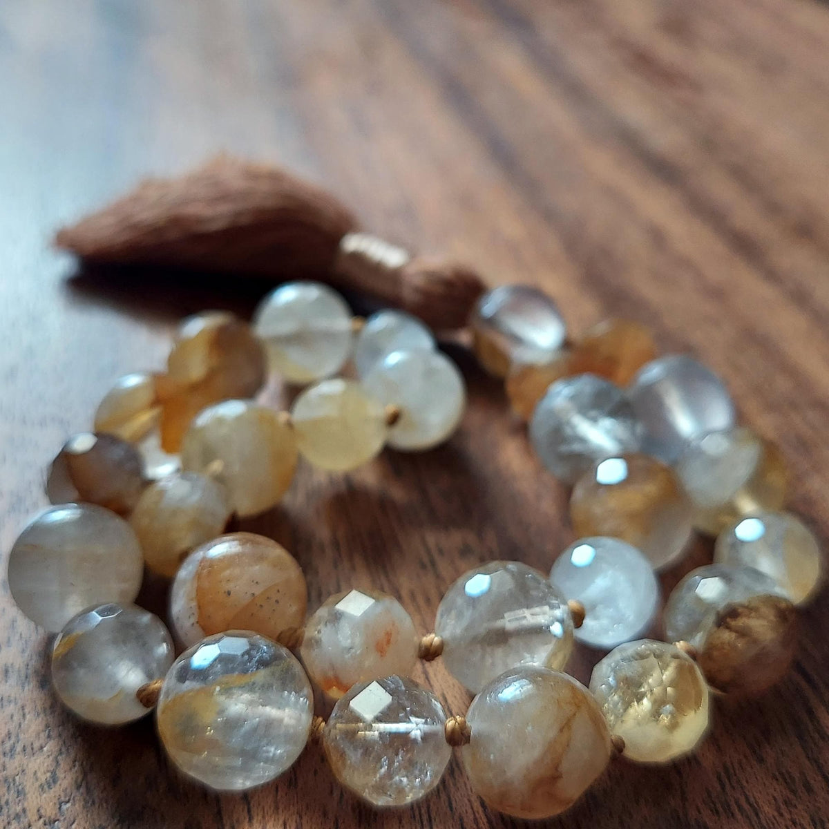 Golden Light Pocket Mala with Golden Healer Quartz