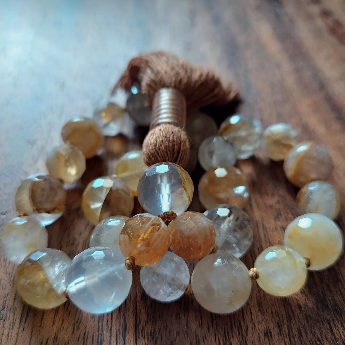 Golden Light Pocket Mala with Golden Healer Quartz