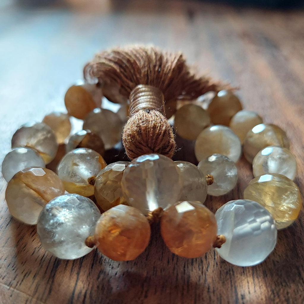 Golden Light Pocket Mala with Golden Healer Quartz