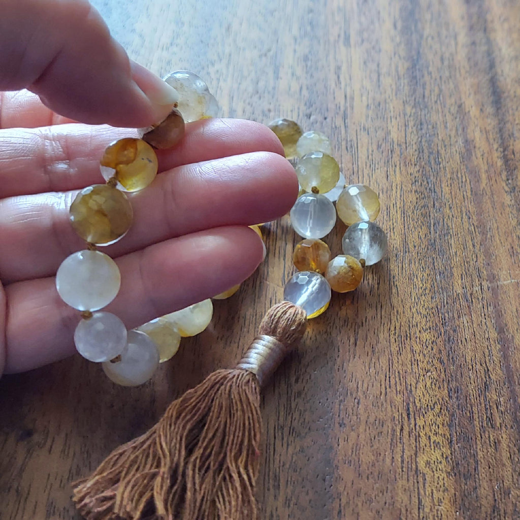 Golden Light Pocket Mala with Golden Healer Quartz