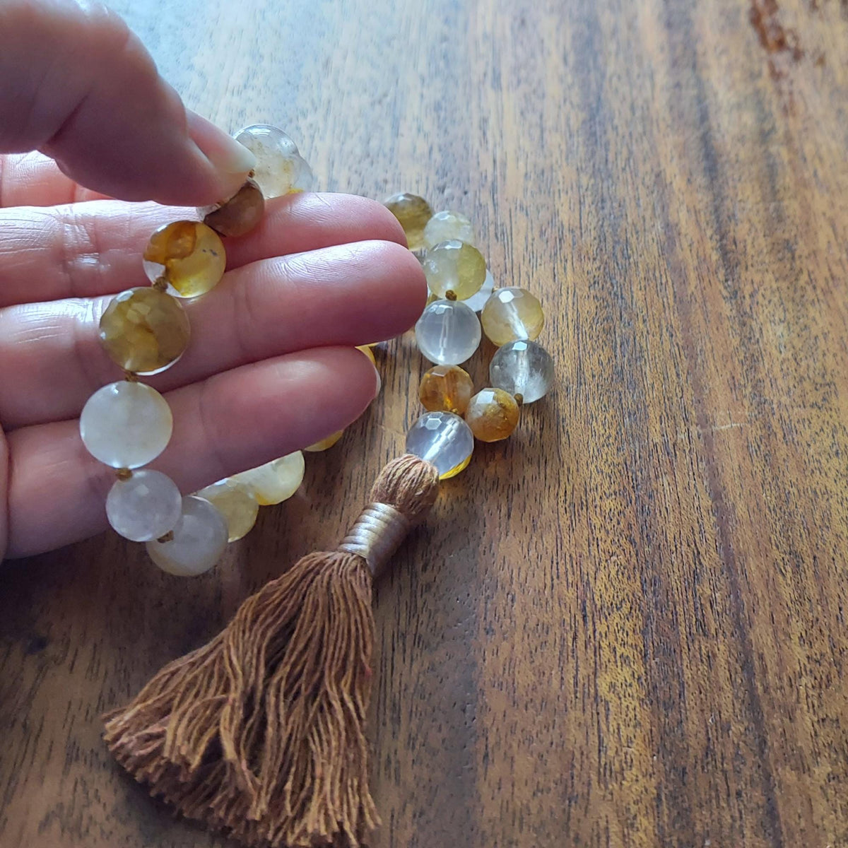 Golden Light Pocket Mala with Golden Healer Quartz