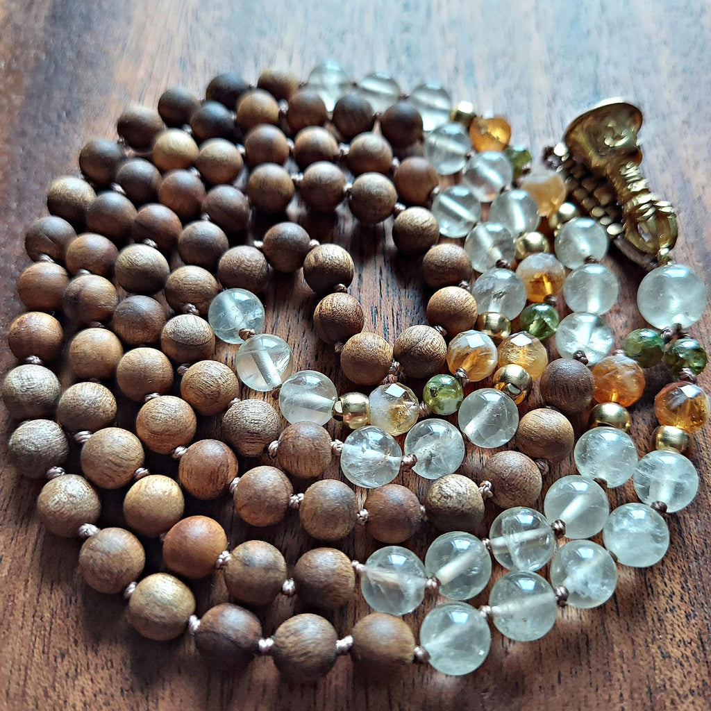 Harmony and Light Mala with Lemon Quartz, Heated Citrine, and Peridot