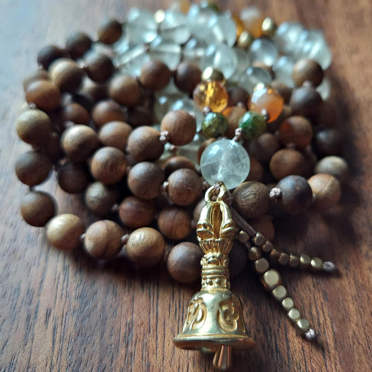 Harmony and Light Mala with Lemon Quartz, Heated Citrine, and Peridot
