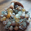 Healing Spirit Mala with Faceted Golden Healer Quartz and Prehnite