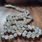 Luminous White Quartz Mala with faceted White Quartz