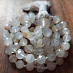 Luminous White Quartz Mala with faceted White Quartz