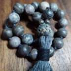 Fossil Pocket Mala with Petrified Wood, Ocean Fossil, and Stegodon Bone Fossil Guru