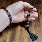 Empath Shield Pocket Mala with Dream Amethyst, Black Obsidian, and Labradorite