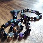 Empath Shield Pocket Mala with Dream Amethyst, Black Obsidian, and Labradorite