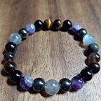 Empath Shield Pocket Mala with Dream Amethyst, Black Obsidian, and Labradorite