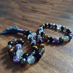 Empath Shield Pocket Mala with Dream Amethyst, Black Obsidian, and Labradorite