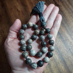 Fossil Pocket Mala with Petrified Wood, Ocean Fossil, and Stegodon Bone Fossil Guru
