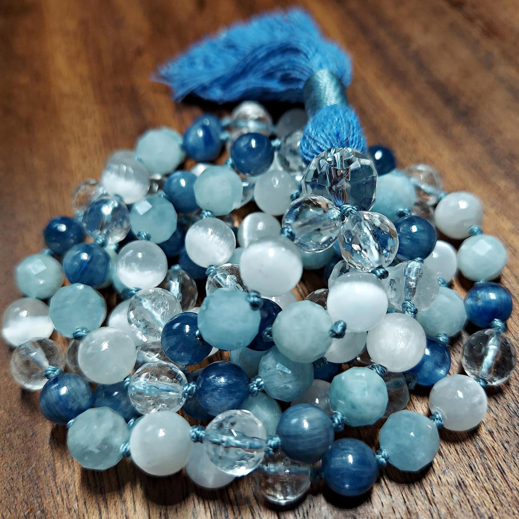 High Vibe Mala with Kyanite and Aquamarine
