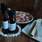Deluxe Crystal Cleansing Kit with Selenite Bracelet, Nag Champa Anointing Oil, Palo Santo, Salt Blend, and Dragons Blood