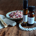 Deluxe Crystal Cleansing Kit with Selenite Bracelet, Nag Champa Anointing Oil, Palo Santo, Salt Blend, and Dragons Blood