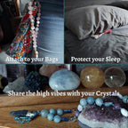 The Moonflower Pocket Mala with Rose Quartz, Selenite, Kunzite, and Brass Bell