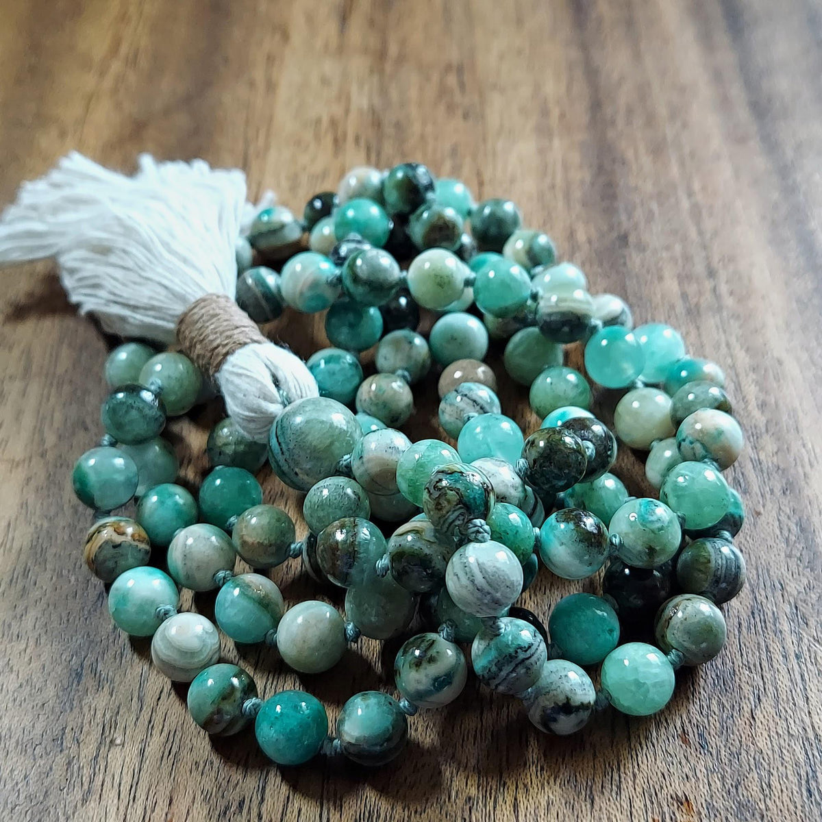 Green Goddess Mala with Chrysoprase