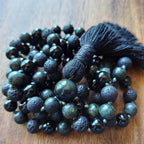 Serpent Stone Mala with Serpentine, Black Obsidian, and Lava Stone