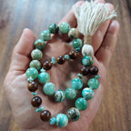 The Wild Garden Pocket Mala with Chrysoprase, Amazonite Chips, and Rosewood