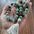 The Wild Garden Pocket Mala with Chrysoprase, Amazonite Chips, and Rosewood