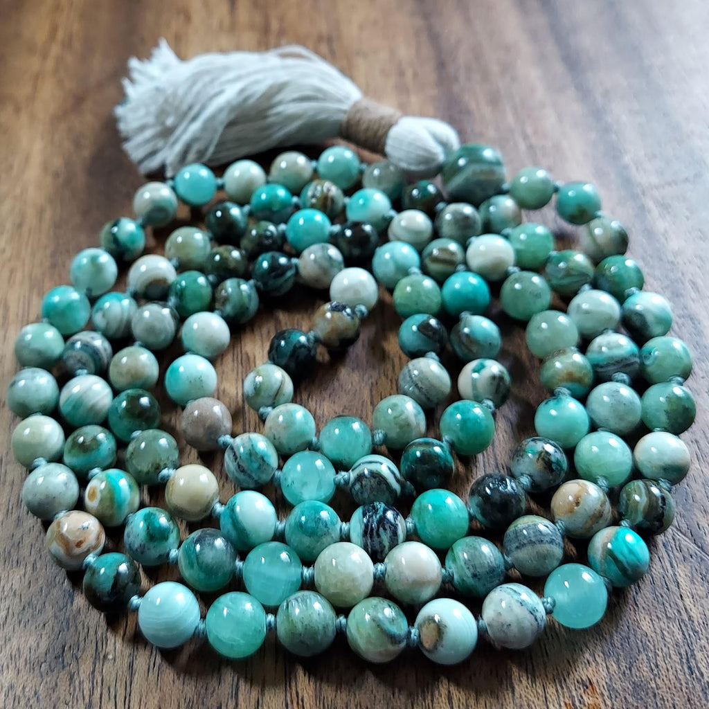 Green Goddess Mala with Chrysoprase