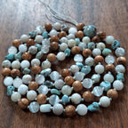 Holy Waters Mala with Olive Wood, Selenite, and Larimar