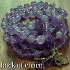 Sacred OM Mala with Dream Amethyst and Brass OM charm
