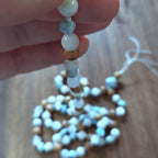 Holy Waters Mala with Olive Wood, Selenite, and Larimar