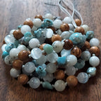 Holy Waters Mala with Olive Wood, Selenite, and Larimar