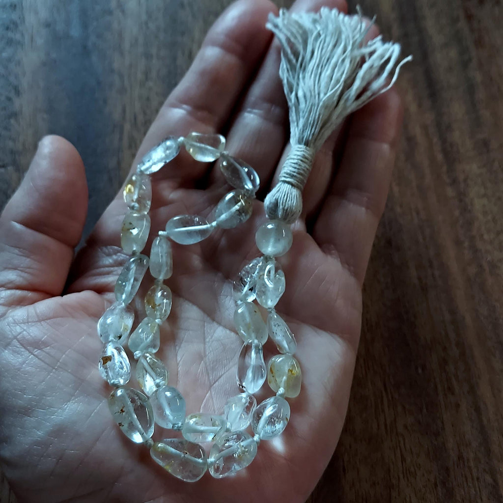 Golden Spirit Pocket Mala with Raw Topaz