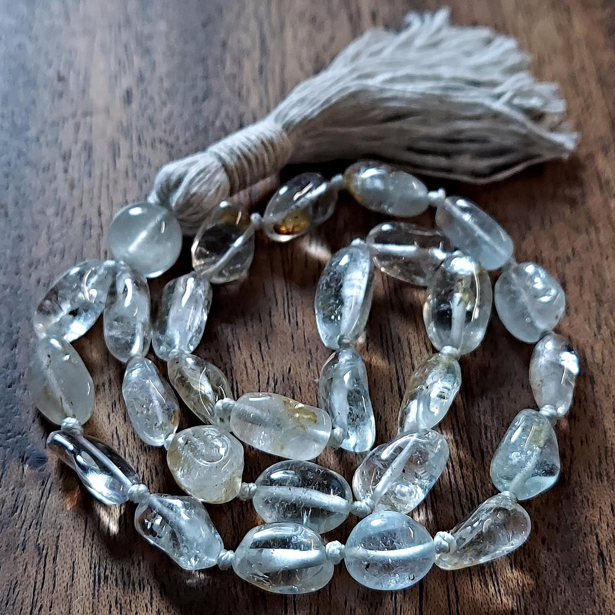 Golden Spirit Pocket Mala with Raw Topaz