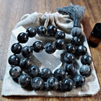 Shadow and Shimmer Pocket Mala with Larvikite