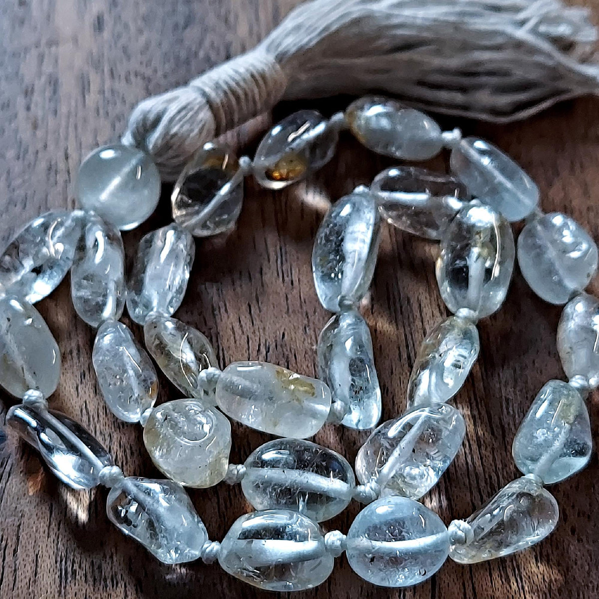Golden Spirit Pocket Mala with Raw Topaz