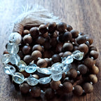 Sky and Smudge Mala with Raw Topaz and Sandalwood
