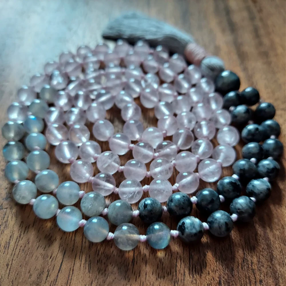MOONLIT HEART MALA WITH ROSE QUARTZ - Image 3