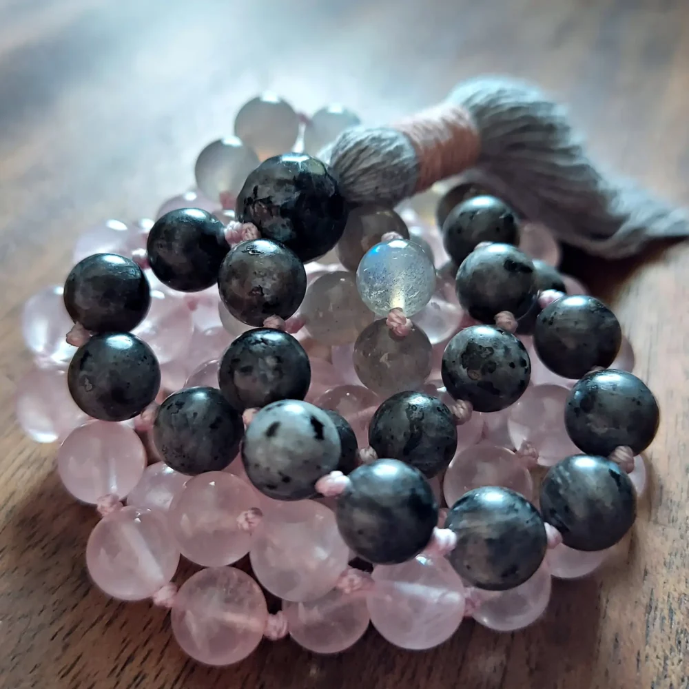 MOONLIT HEART MALA WITH ROSE QUARTZ - Image 5