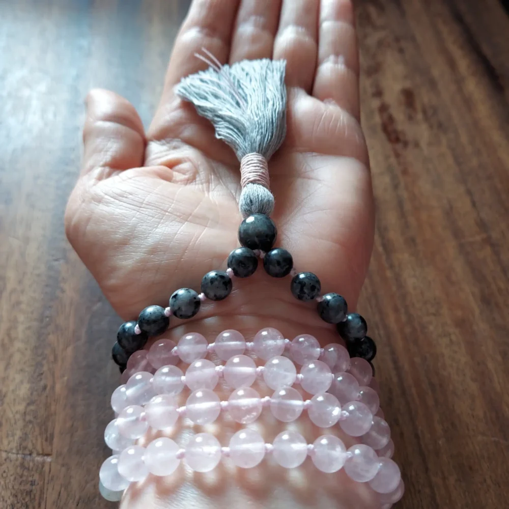 MOONLIT HEART MALA WITH ROSE QUARTZ - Image 4