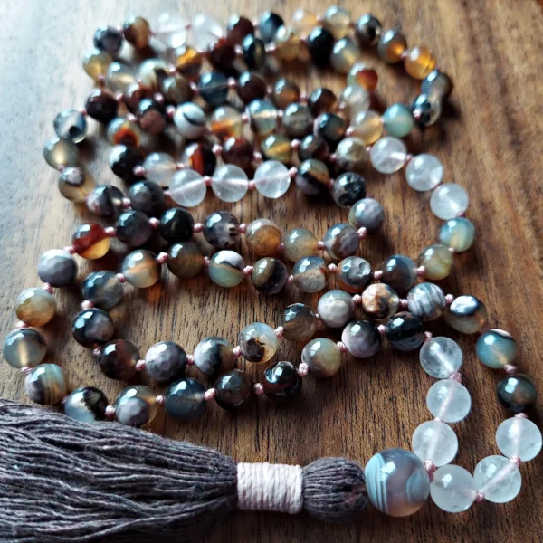 Sacred Ember Heart Mala with Fire Agate